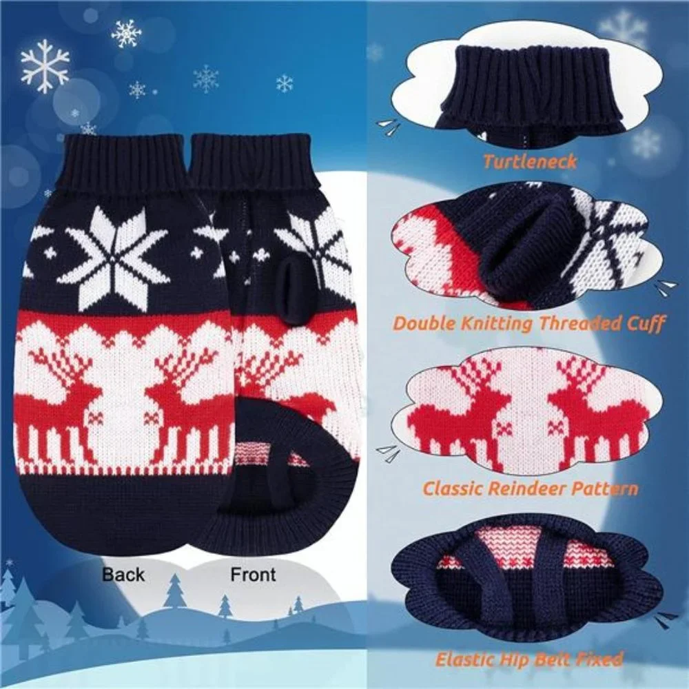 2 Packs - Cat & Small Dogs Christmas Sweater -Christmas Pet Knitwear Santa Claus